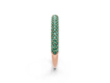 Rose gold Round Green Sapphire Pavé Eternity Band with Shared Prong Setting_8