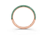 Rose gold Round Green Sapphire Pavé Eternity Band with Shared Prong Setting_9