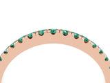 Rose gold Round Green Sapphire Pavé Half Eternity Band with Shared Prong Setting_10