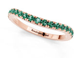 Rose gold Round Green Sapphire Pavé Half Eternity Band with Shared Prong Setting_7