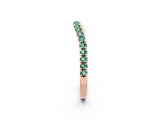 Rose gold Round Green Sapphire Pavé Half Eternity Band with Shared Prong Setting_8