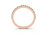 Rose gold Round Green Sapphire Pavé Half Eternity Band with Shared Prong Setting_9