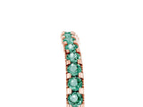 Rose gold Round Green Sapphire Pavé Set Curved Wedding Band_11