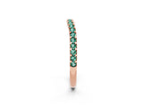 Rose gold Round Green Sapphire Pavé Set Curved Wedding Band_8