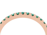 Rose gold Round Green Sapphire Pavé Set Eternity Band with Micro Prong Setting_10