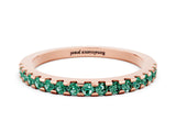 Rose gold Round Green Sapphire Pavé Set Eternity Band with Micro Prong Setting_6