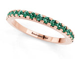 Rose gold Round Green Sapphire Pavé Set Eternity Band with Micro Prong Setting_7