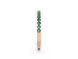 Rose gold Round Green Sapphire Pavé Set Eternity Band with Micro Prong Setting_8