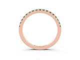 Rose gold Round Green Sapphire Pavé Set Eternity Band with Micro Prong Setting_9