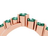 Rose gold Round Green Sapphire Prong-Set Crossover Band_10