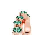 Rose gold Round Green Sapphire Prong-Set Crossover Band_11