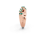 Rose gold Round Green Sapphire Prong-Set Crossover Band_8