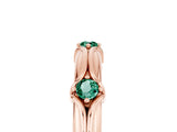 Rose gold Round Green Sapphire Prong Set Milgrain Eternity Band_11