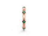 Rose gold Round Green Sapphire Prong Set Milgrain Eternity Band_8