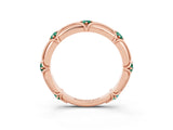 Rose gold Round Green Sapphire Prong Set Milgrain Eternity Band_9