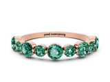 Rose gold Round Green Sapphire Scalloped Prong Set Eternity Band_18