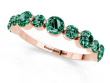 Rose gold Round Green Sapphire Scalloped Prong Set Eternity Band_19