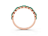 Rose gold Round Green Sapphire Scalloped Prong Set Eternity Band_21