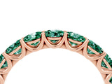 Rose gold Round Green Sapphire Shared Prong Eternity Band_10