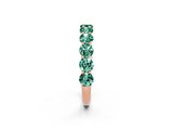 Rose gold Round Green Sapphire Shared Prong Eternity Band_8