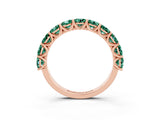 Rose gold Round Green Sapphire Shared Prong Eternity Band_9