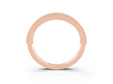 Rose gold Round Green Sapphire Twist Milgrain Band with Bezel Setting_15