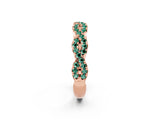 Rose gold Round Green Sapphire Twisted Eternity Band with Pavé and Shared Prong Setting_20