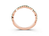 Rose gold Round Green Sapphire Twisted Eternity Band with Pavé and Shared Prong Setting_21