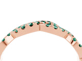 Rose gold Round Green Sapphire Twisted Eternity Band with Pavé and Shared Prong Setting_22