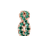 Rose gold Round Green Sapphire Twisted Eternity Band with Pavé and Shared Prong Setting_23