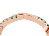 Rose gold Round Green Sapphire Twisted Infinity Band with Prong Setting_10