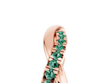 Rose gold Round Green Sapphire Twisted Infinity Band with Prong Setting_11