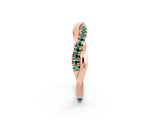 Rose gold Round Green Sapphire Twisted Infinity Band with Prong Setting_8