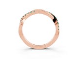 Rose gold Round Green Sapphire Twisted Infinity Band with Prong Setting_9