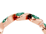 Rose gold Round Green Sapphire Wave Band with Channel Setting and Shared Prongs_10