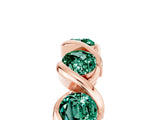 Rose gold Round Green Sapphire Wave Band with Channel Setting and Shared Prongs_11