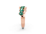 Rose gold Round Green Sapphire Wave Band with Channel and Shared Prong Setting_20
