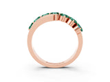 Rose gold Round Green Sapphire Wave Band with Channel and Shared Prong Setting_21