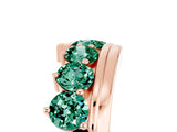 Rose gold Round Green Sapphire Wave Band with Channel and Shared Prong Setting_23