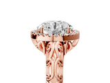 Rose gold Round Halo Diamond Engagement Ring with Intricate Filigree Band and Four-Prong Setting_80