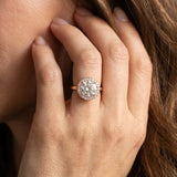 Rose gold Round Halo Diamond Engagement Ring with Solitaire Band and Four-Prong Setting_14