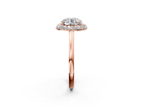 Rose gold Round Halo Diamond Engagement Ring with Solitaire Band and Four-Prong Setting_23