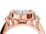 Rose gold Round Halo Diamond Engagement Ring with Split Shank and Four-Prong Setting 4