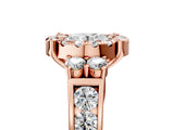 Rose gold Round Halo Diamond Engagement Ring with Split Shank and Four-Prong Setting 5