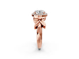 Rose gold Round Halo Diamond Floral Band with Four-Prong Setting_78