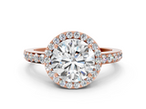 Rose gold Round Halo Diamond Pavé Band Ring with Prong Setting_20