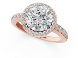 Rose gold Round Halo Diamond Pavé Band Ring with Prong Setting_21