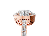 Rose gold Round Halo Diamond Pavé Band Ring with Prong Setting_25