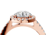 Rose gold Round Halo Diamond Pavé Solitaire Ring_24
