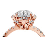 Rose gold Round Halo Diamond Pave Band Ring with Four-Prong Setting_19